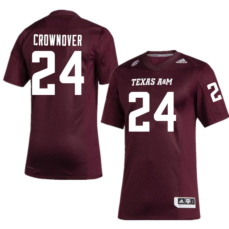 Men #24 Earnest Crownover Texas A&M Aggies College Football Jerseys Sale-Maroon